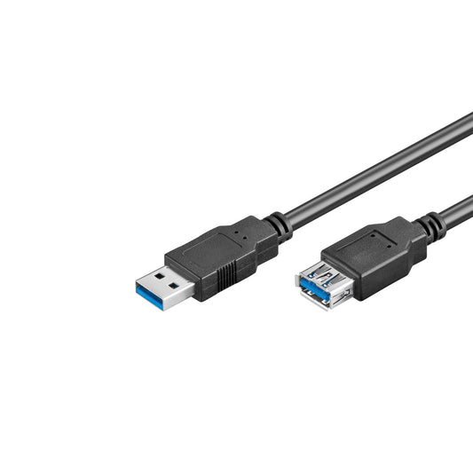 Verlängerung USB 3.0 A Stecker - A Buchse, schwarz